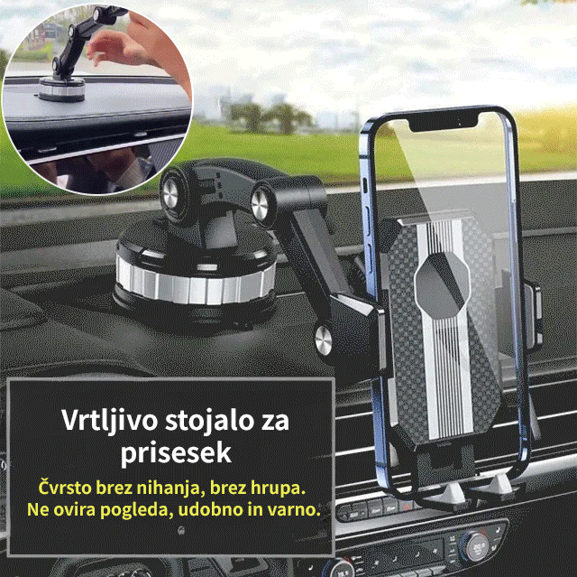 Nosilec za avtomobilski telefon za sesalno skodelico