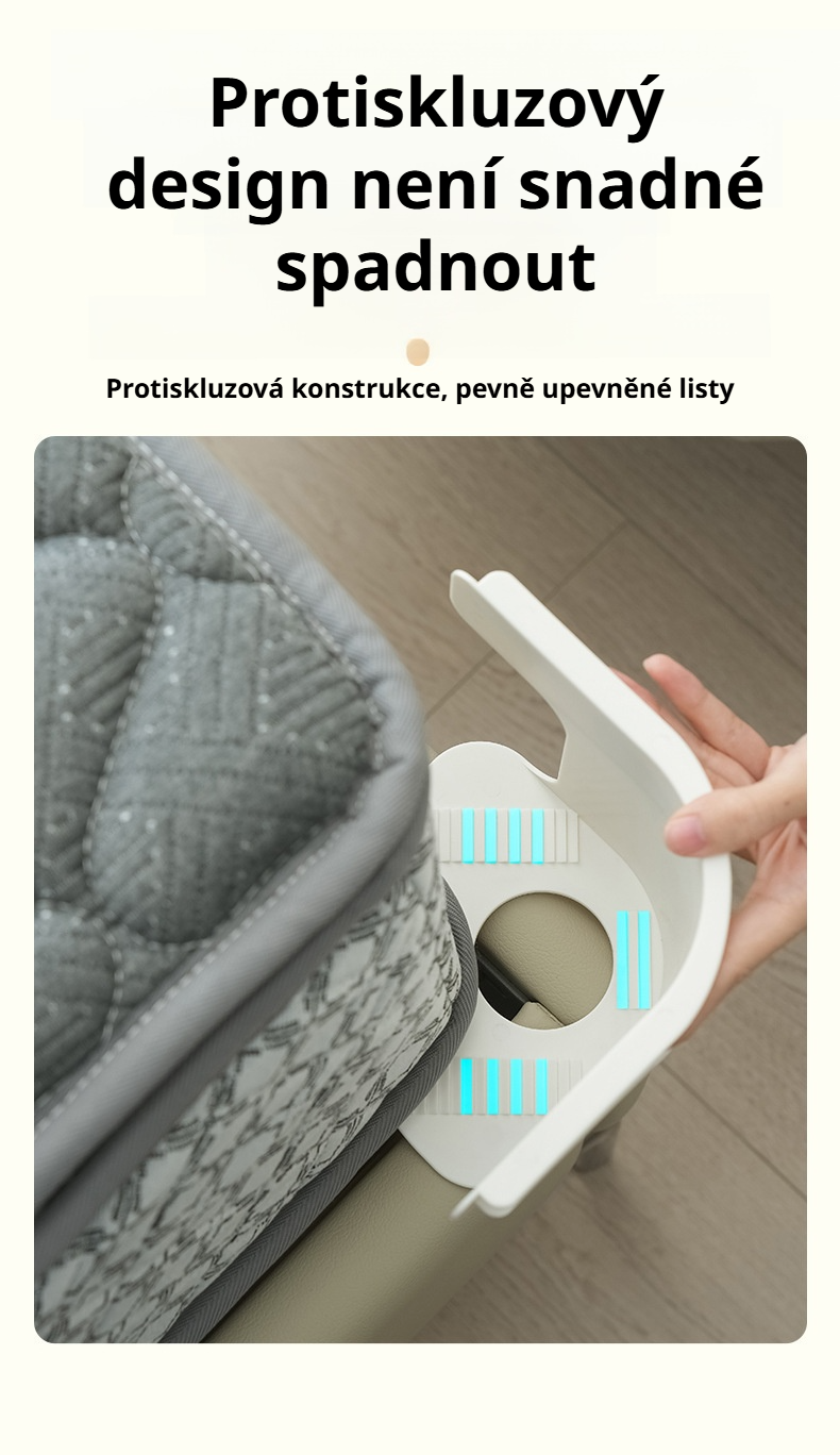 Detail instalace držáku prostěradla