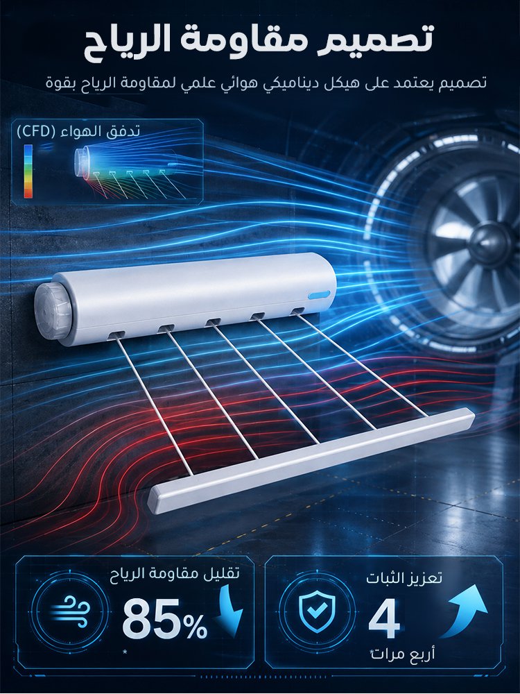 حبل غسيل قابل للسحب مقاوم لعاصفة بالمستوى العاشر