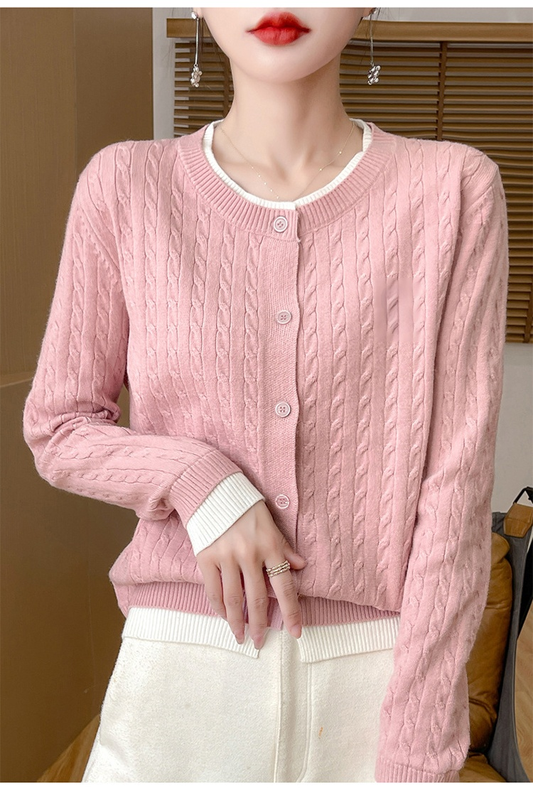 여성 레이어드 자수 니트 가디건