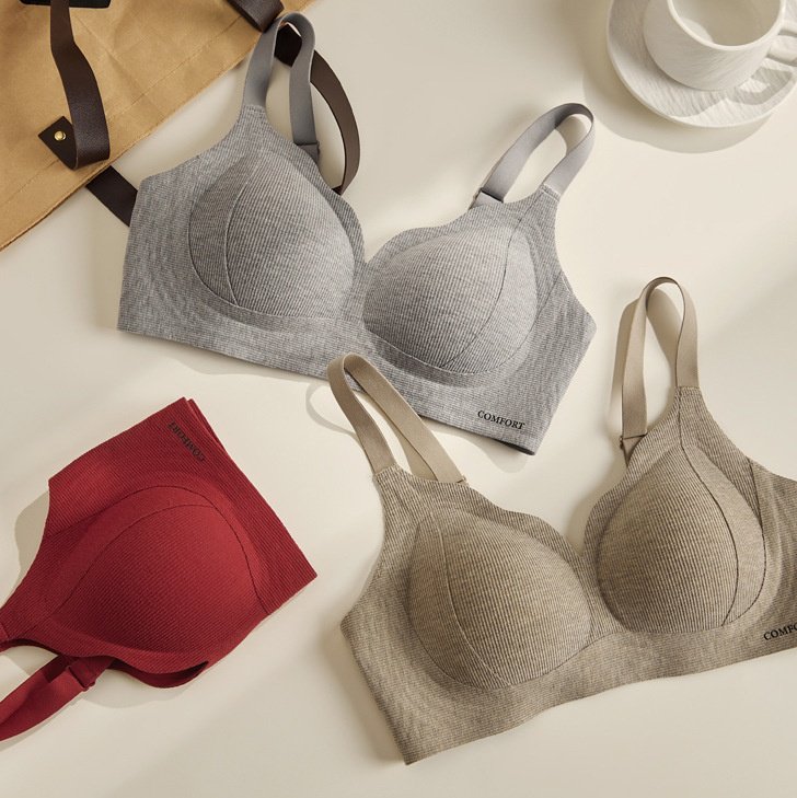 Hebeleichte, warme Unterwäsche für Damen, einteiliger, fester Cup, nahtlos gerafft, kein Stahlring, 