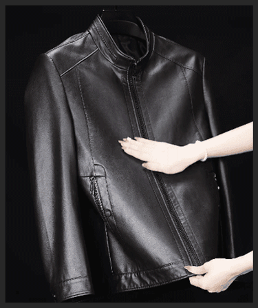 綿羊皮男士立領皮衣