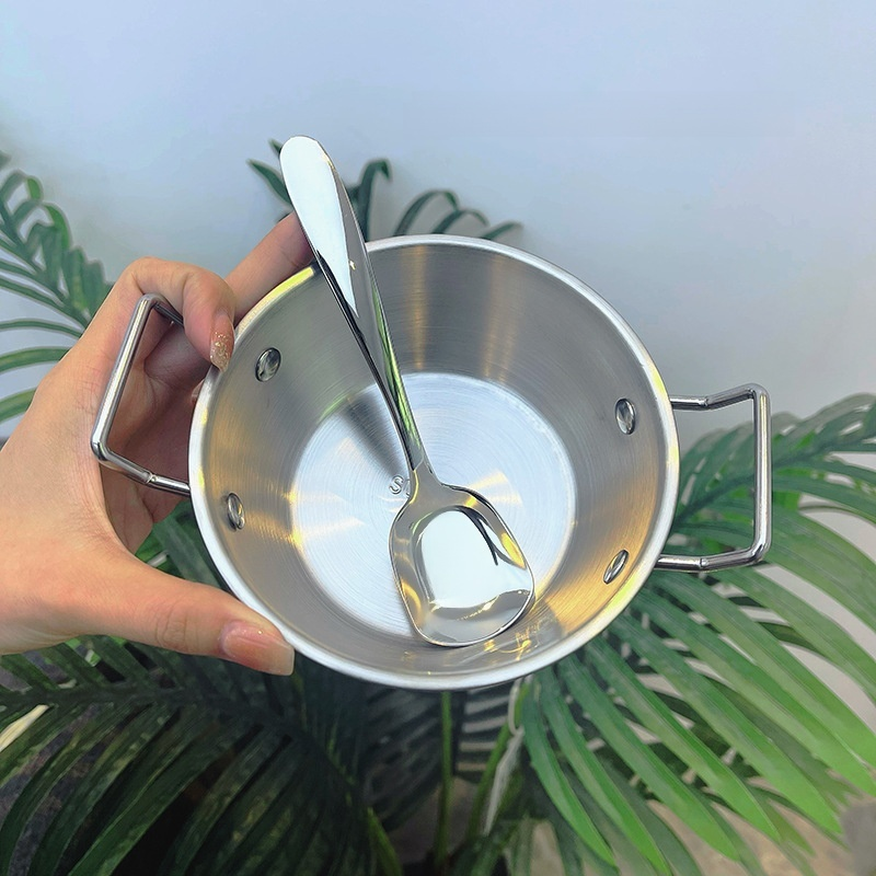 ステンレス両耳付きボウル+スプーン