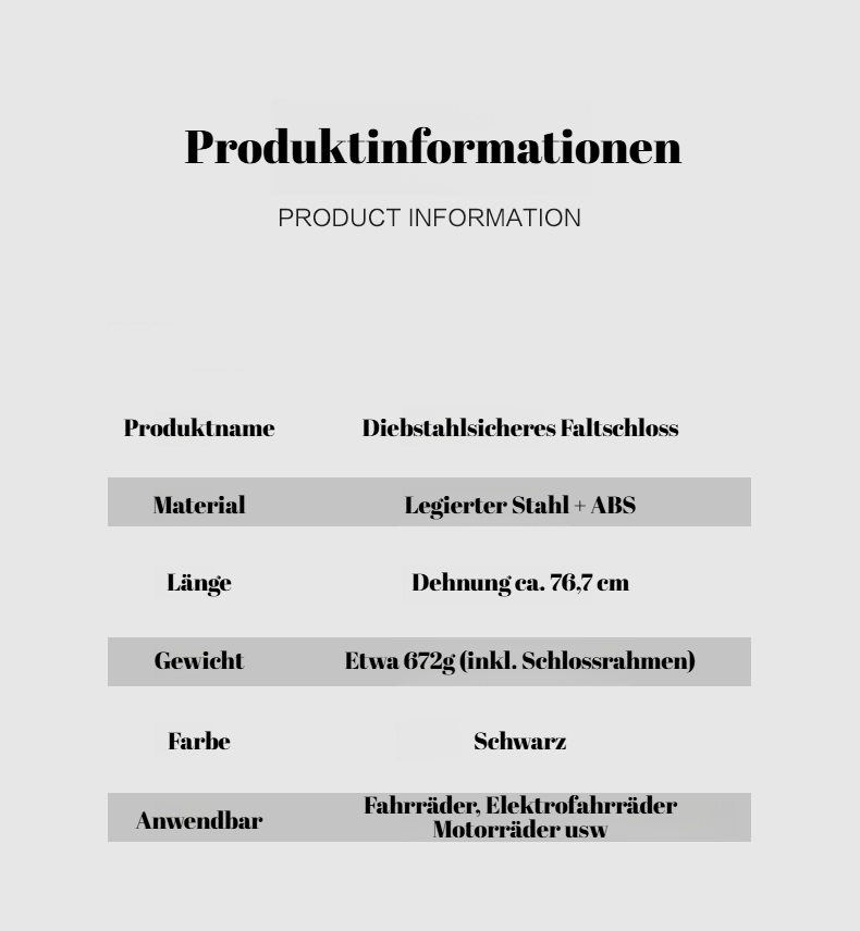 Mountainbike Diebstahlsicherungsschloss robust und sicher