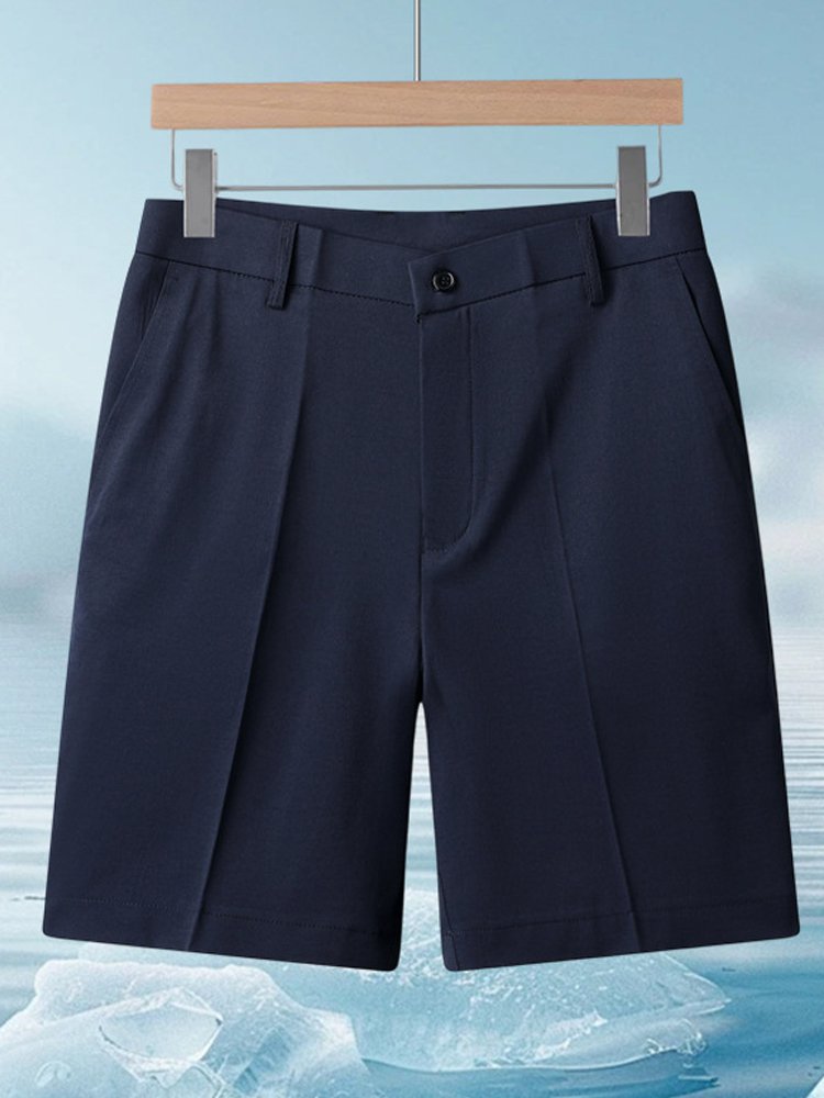 シンプル通気性ビジネス快適薄手五分丈パンツ メンズ