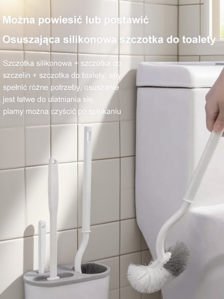 Zestaw szczotek do toalety bez martwego kąta