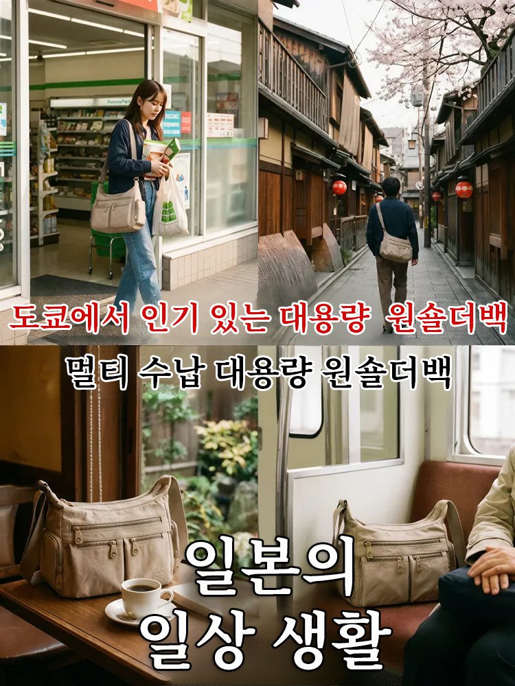 【교토 장인정신】멀티 수납 대용량 원숄더백