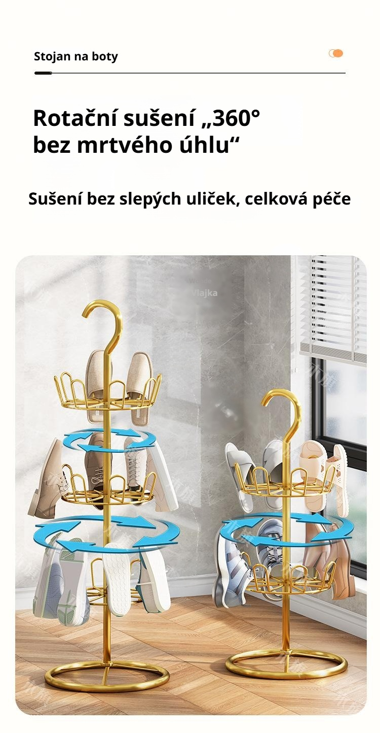 Držák na boty instalovaný na zahradě