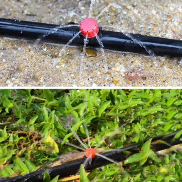 Einstellbarer Durchfluss-Tropfbewässerungsstrahler für den Garten