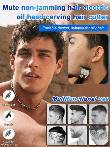 Silent and no-stuck hair Electric oil-cut carving hair clipper