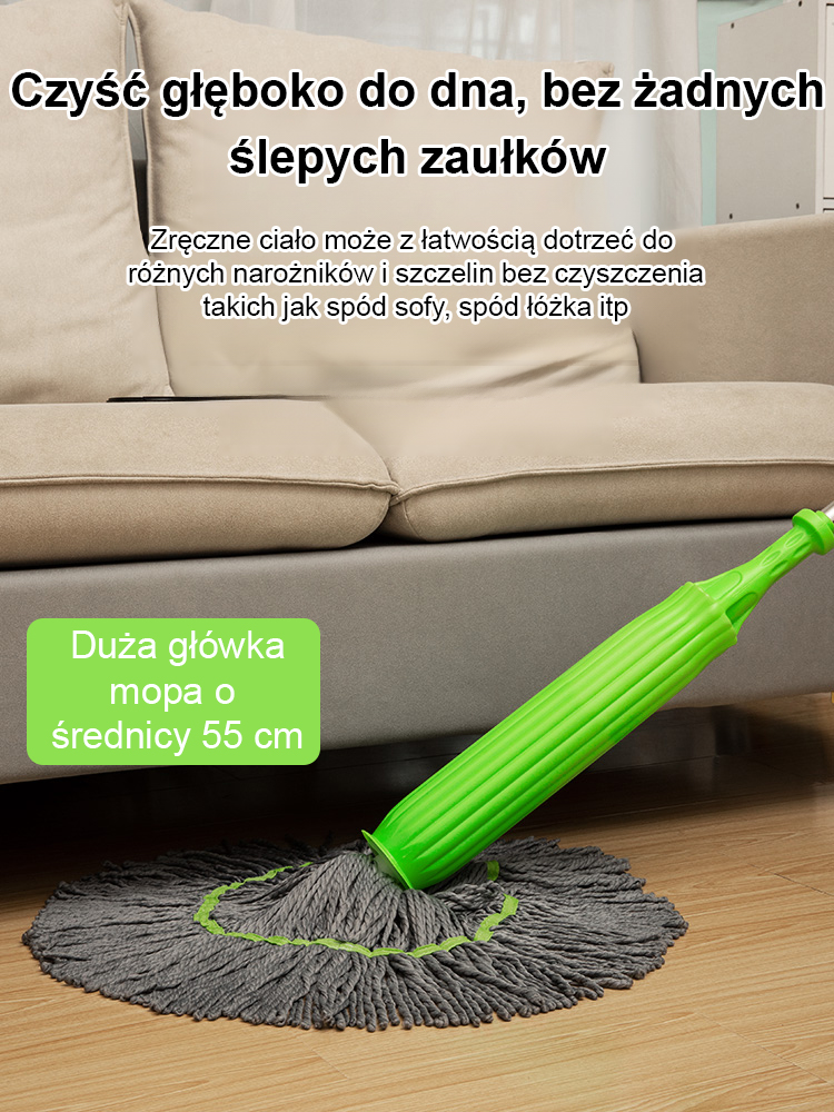 【Wolne ręce】Mop z włókna bambusowego bez potrzeby mycia, usuwający olej i brud, z funkcją samodzieln