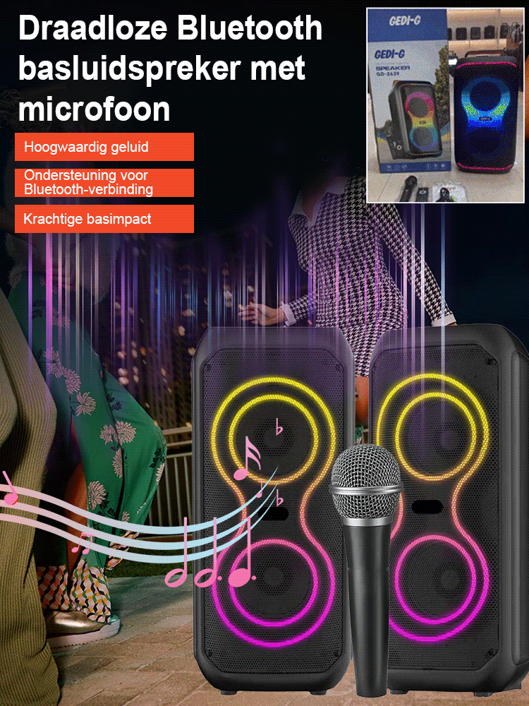 【Microfoon verzenden】Draadloze Bluetooth-luidspreker met diepe bas