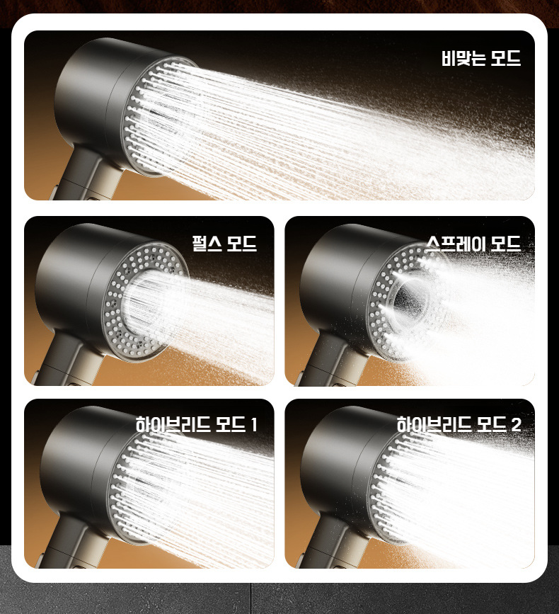 폭포 스타일로 물이 나오는 샤워헤드