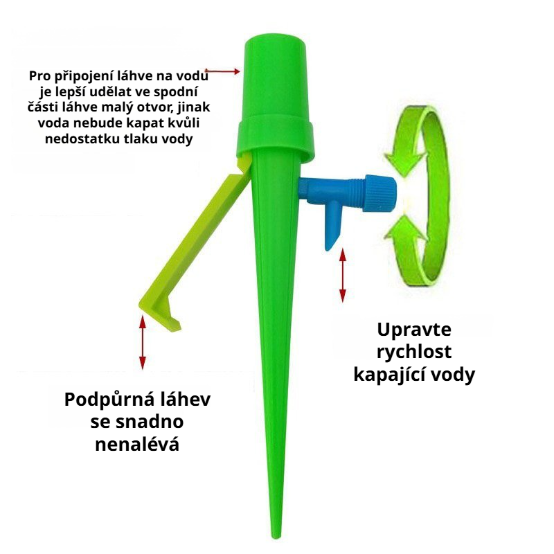Detail přepínatelného ventilu kapkové závlahové sady