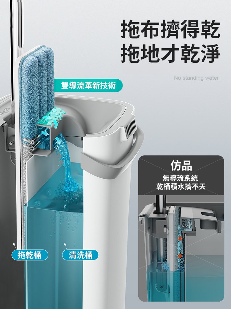 家用免手洗平板拖把