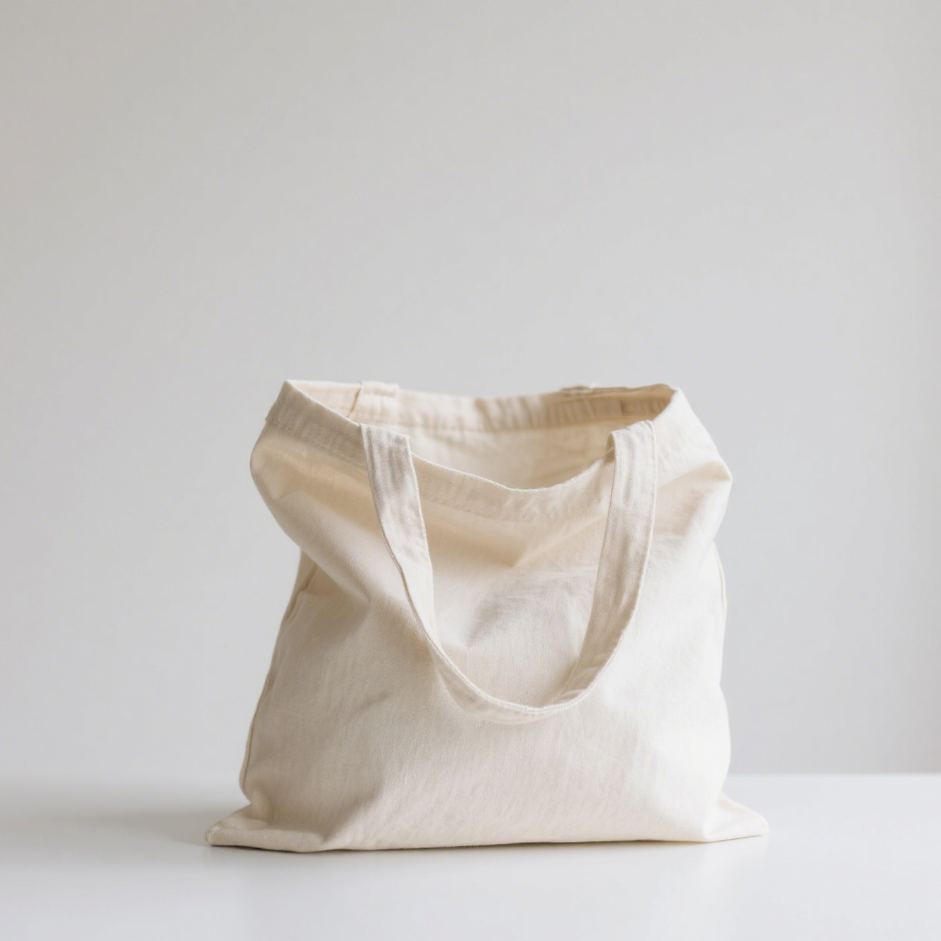 Praktische große Canvas-Einkaufstasche in Wei