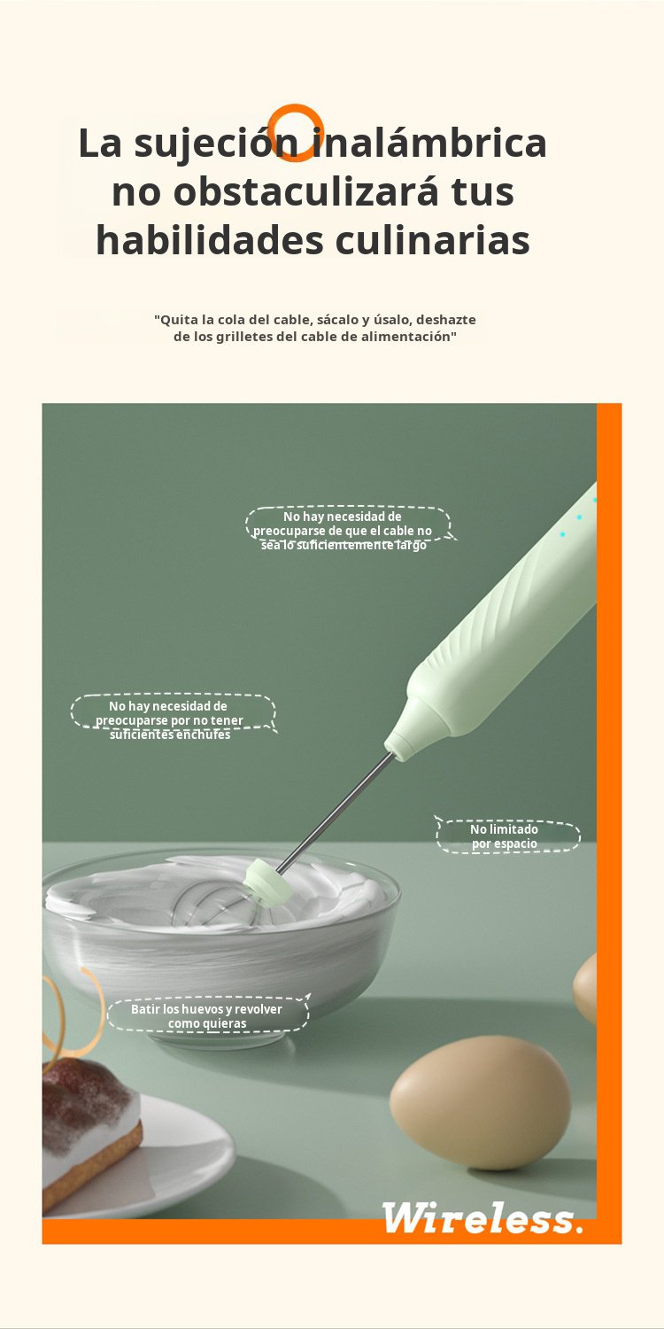 Herramienta para espumar leche y batir huevos