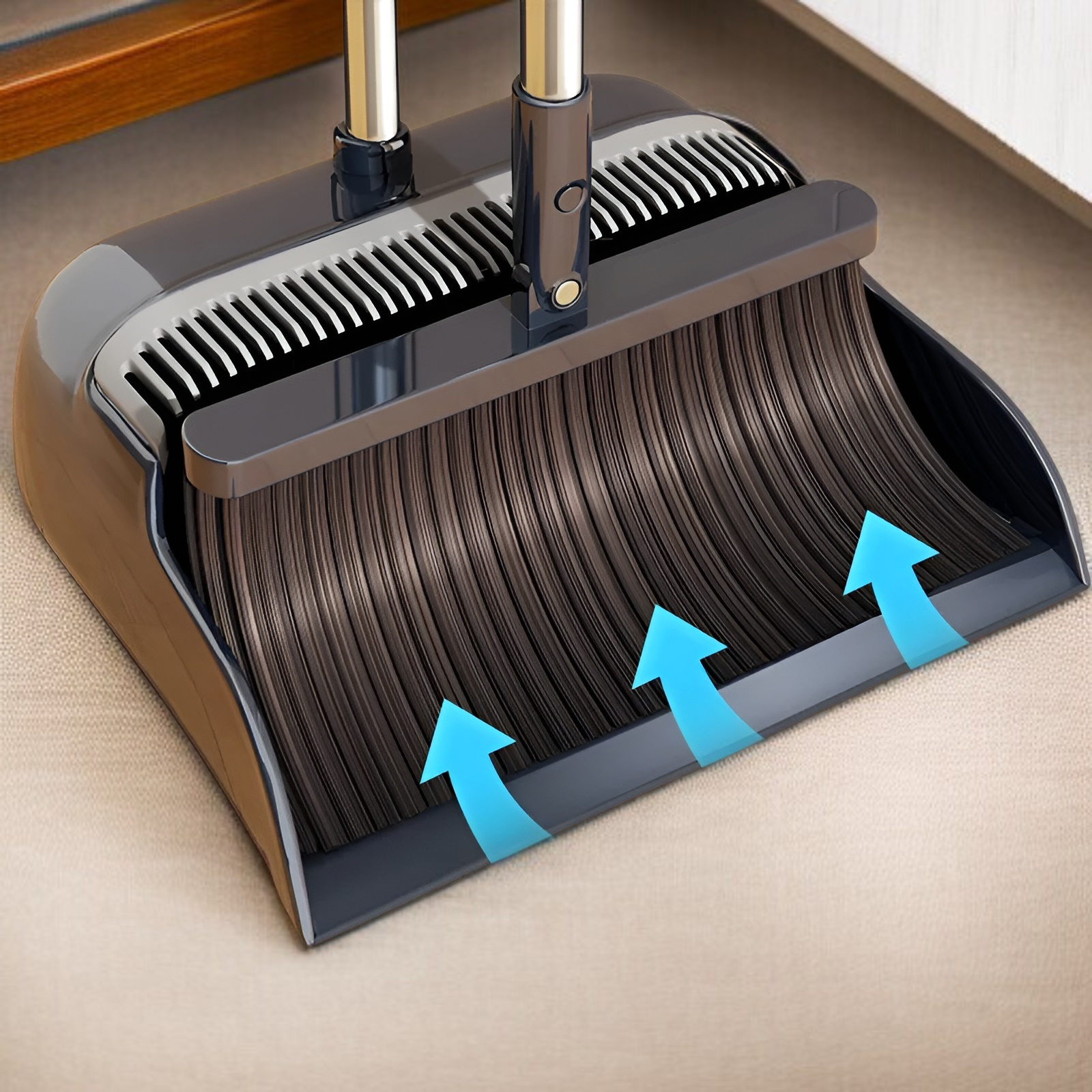 Jiabangshouの新しいほうきとちりとりのセットの組み合わせの掃除用ほうき柔らかい毛の家庭用ほうき掃除毛屋内ゴミ