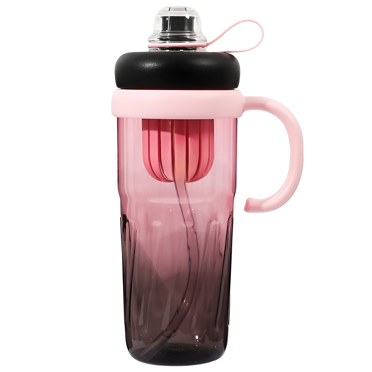 プラスチックカップ女の子大容量ストローウォーターカップ学生高価値ウォーターカップ新しい夏の屋外ウォーターカップポータブル高温耐性ウォーターカップ