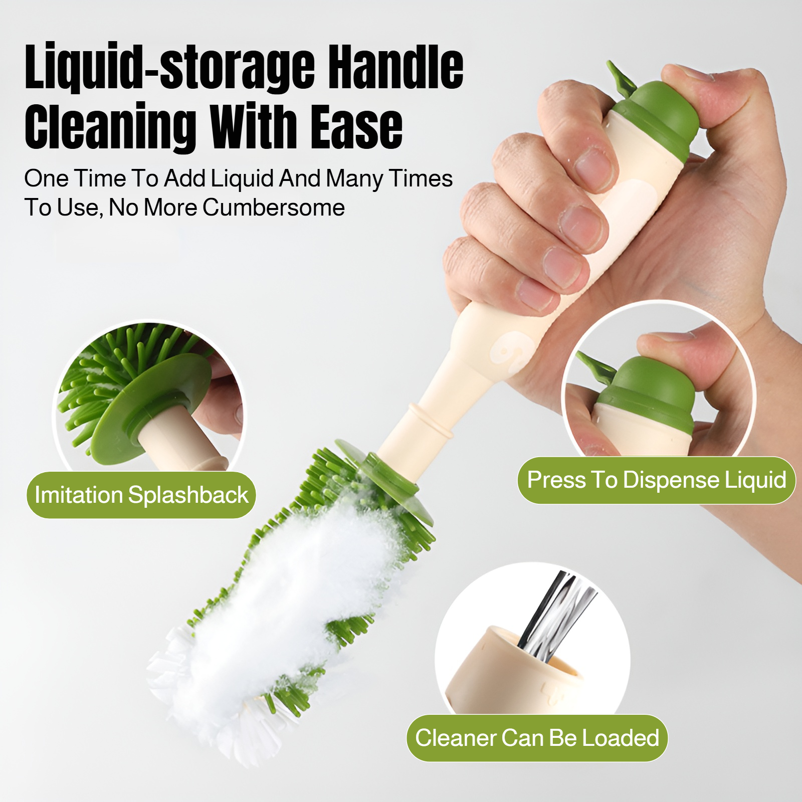 New liquid storage bottle brush multifunctional silicone nylon brush gap nipple long handle cleaning