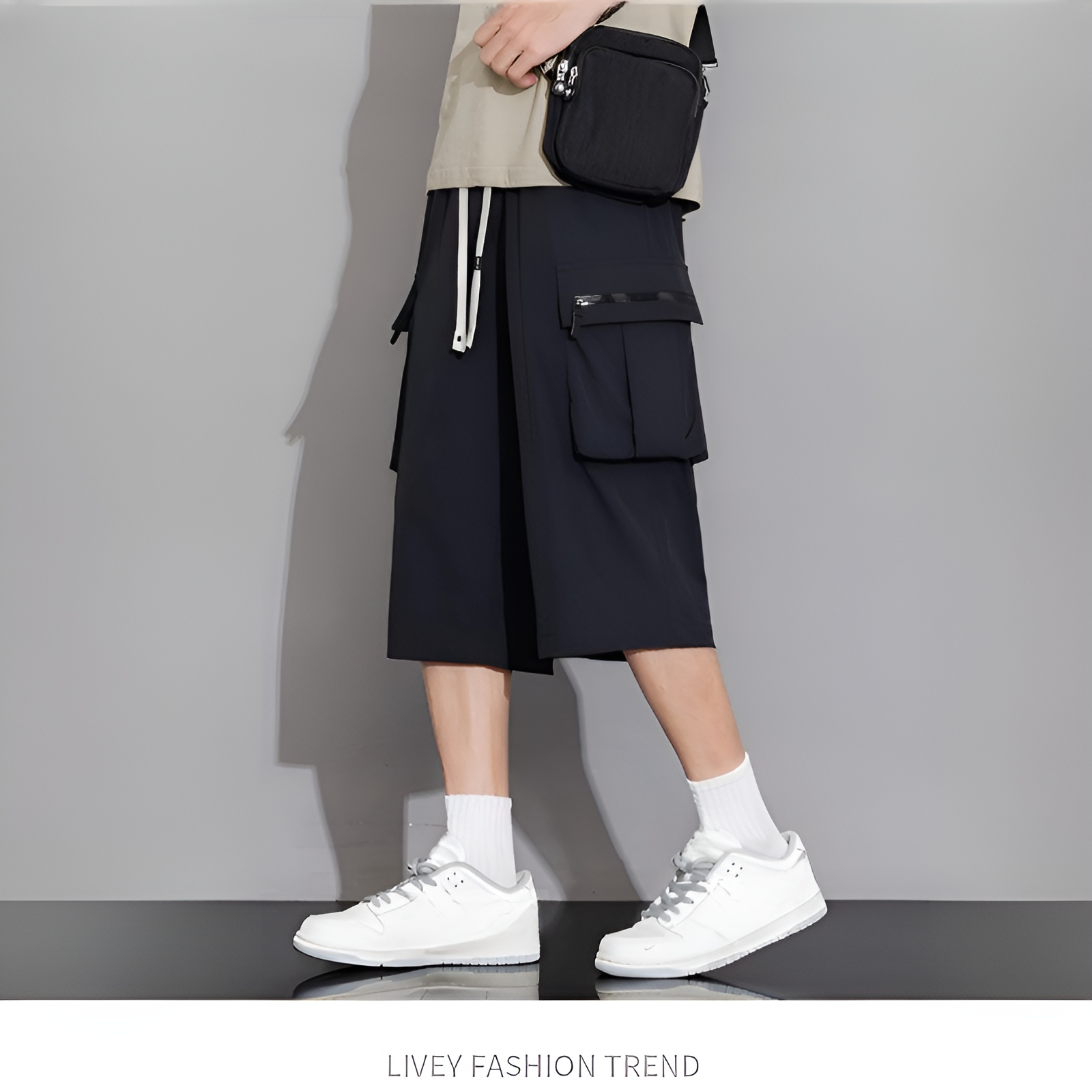 ルーズフィットショーツ おしゃれなスタイリング例