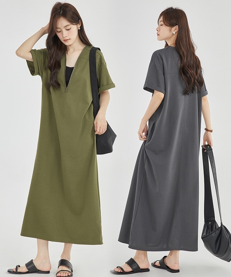 着痩せロングワンピース