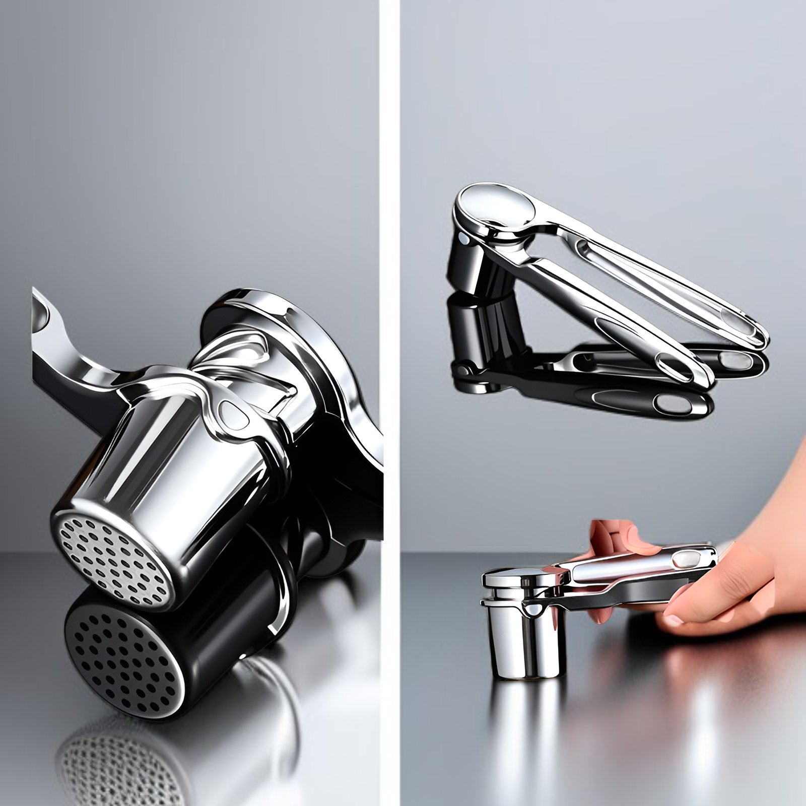 회전식 디자인의 마늘 프레스