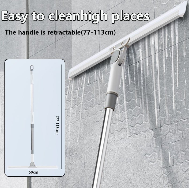 Home retractable handle squeegee bathroom silicone floor scraper bathroom magic broom scraper