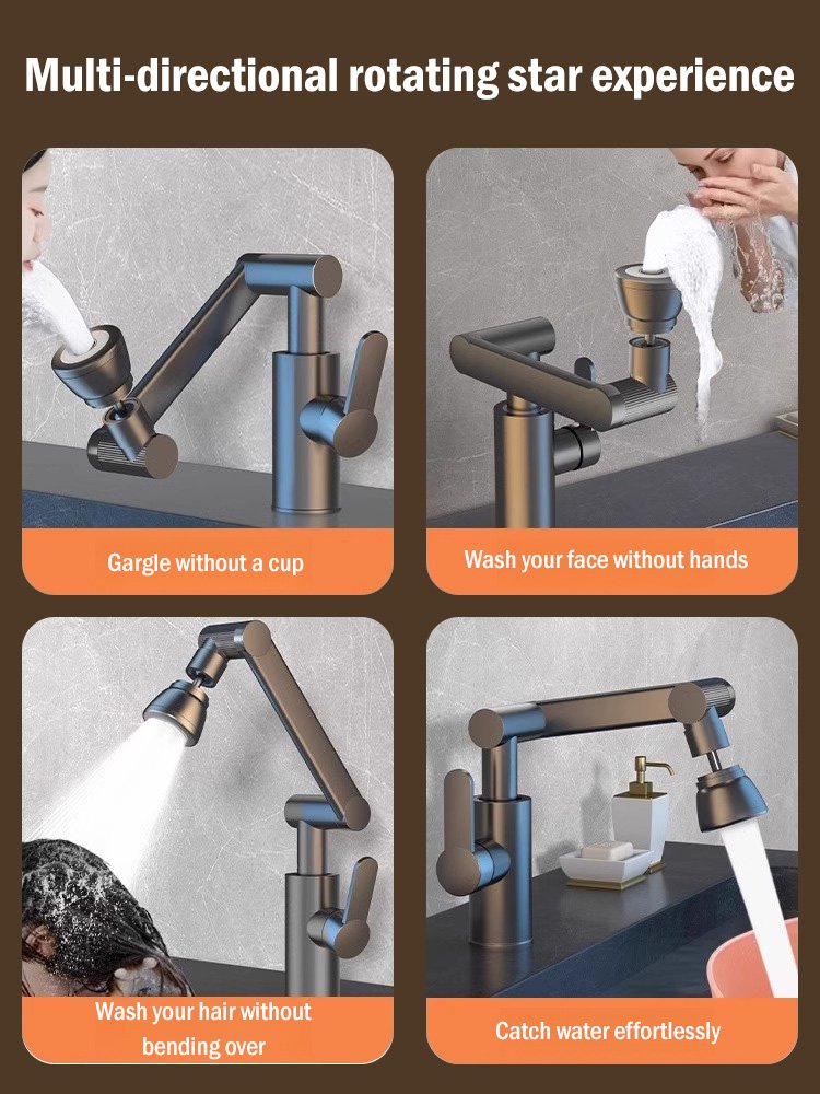 1080° mechanical arm rotating faucet