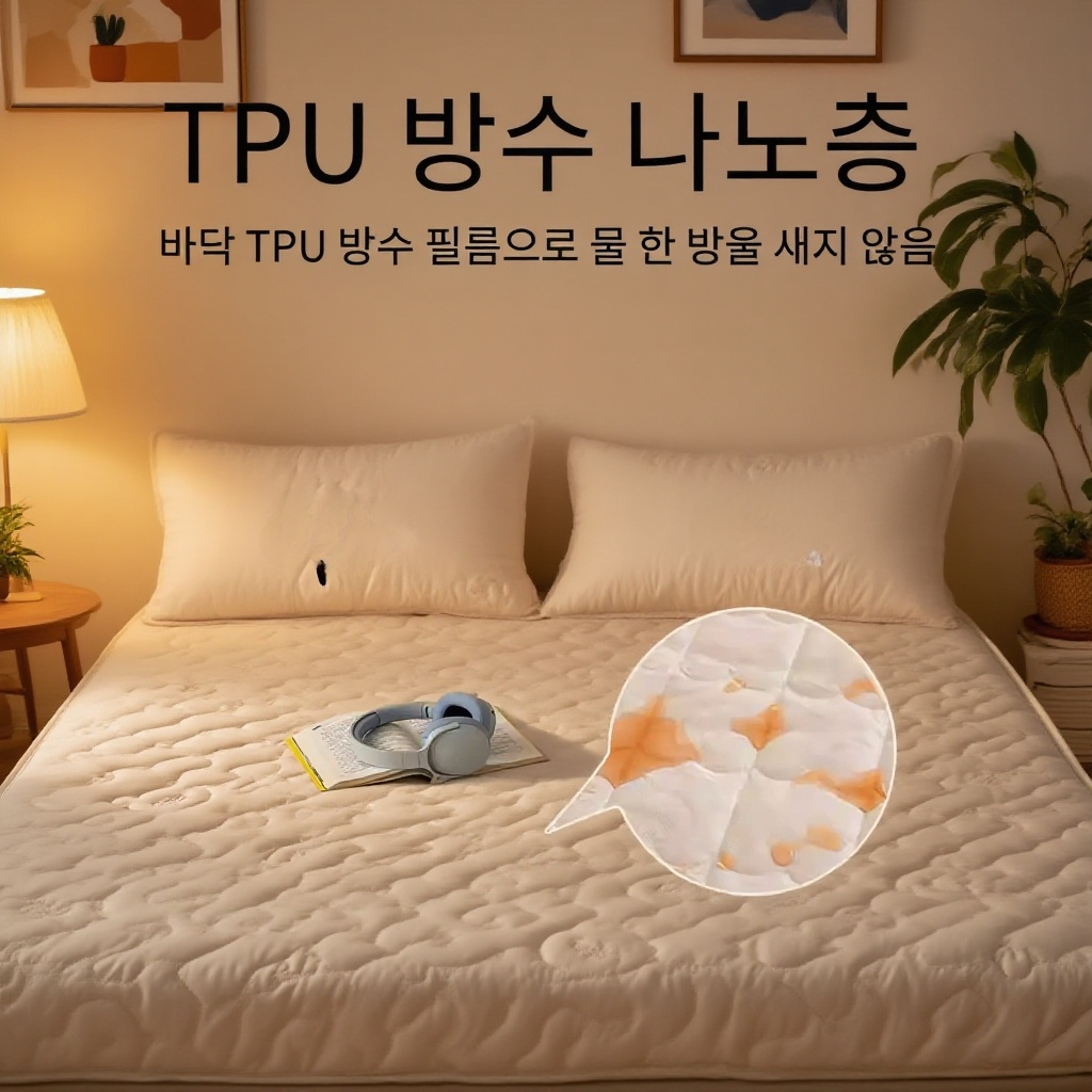 여름 2인용 방수 삿갓 3종 세트 아이스 패딩 매트리스 커버 세트