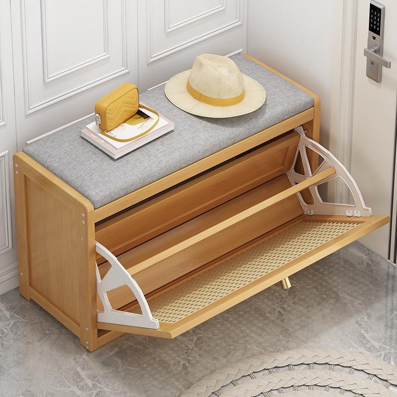 Shoe cabinet bench with comfortable sitting area