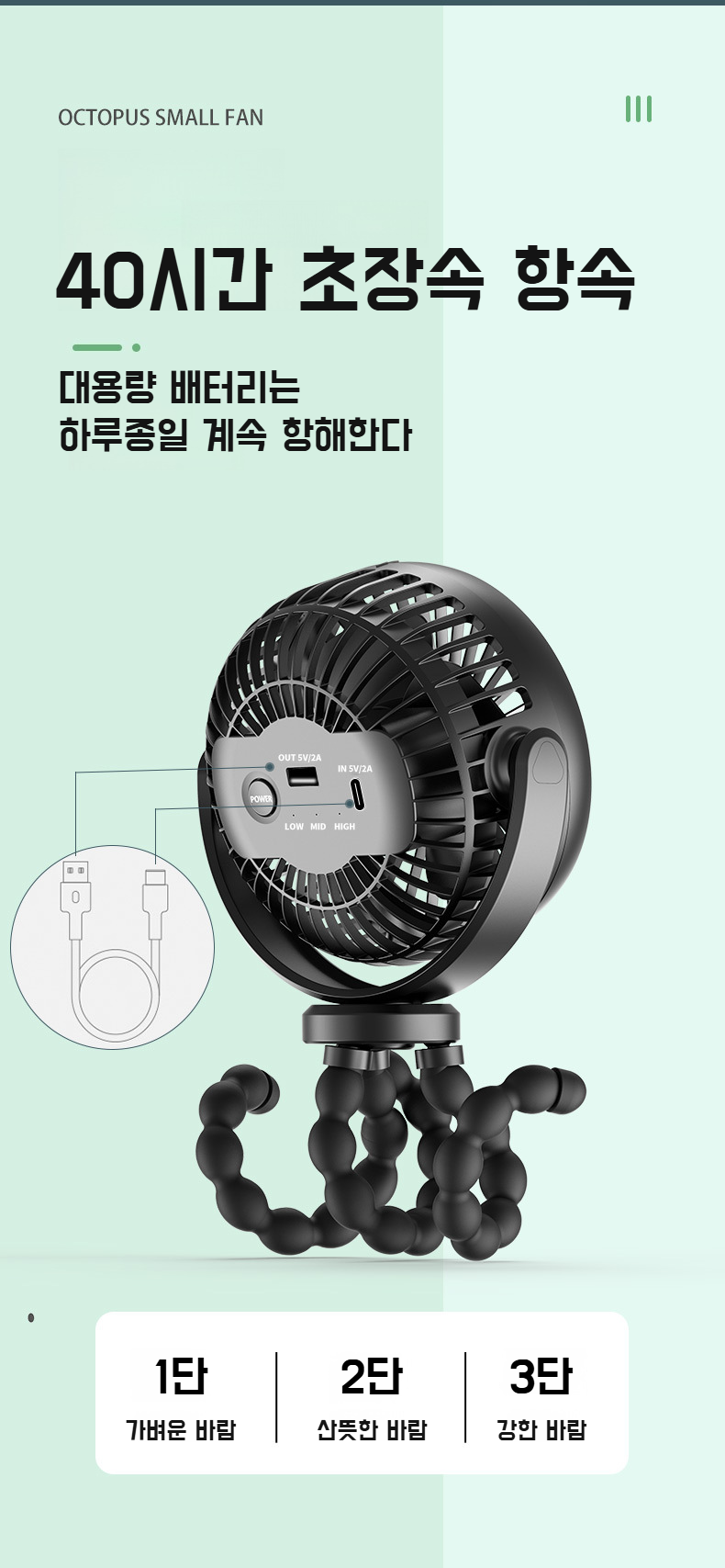 책상 위에서 사용 중인 데스크탑 팬