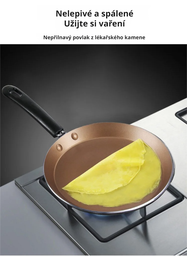 Detail povrchu nepřilnavé pánve z uhlíkové oceli