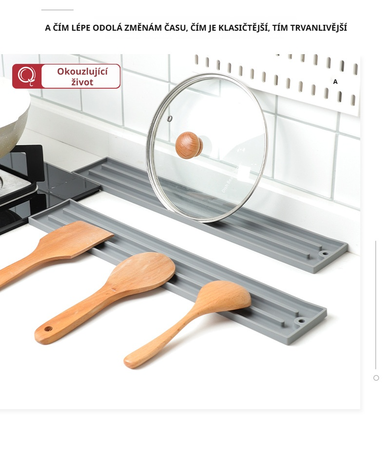 Snadná instalace silikonového organizéru na pokličky