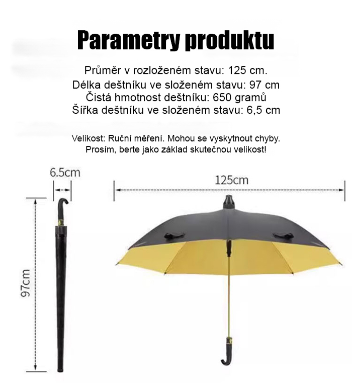 Zesílená konstrukce deštníku pro větší odolnost