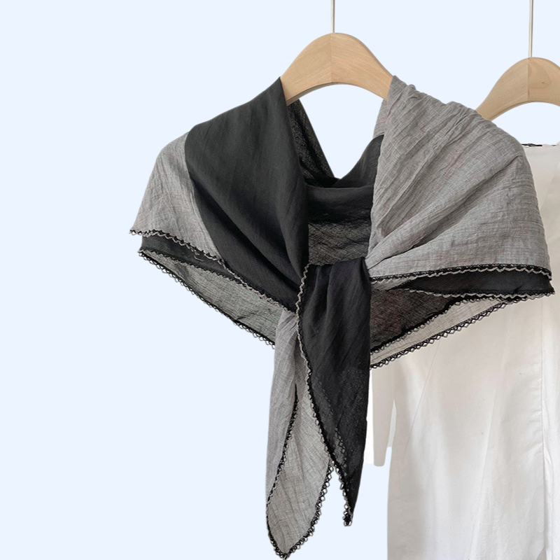 不規則な色合わせ綿麻スカーフ