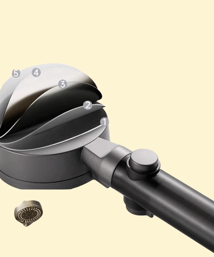 다단계 조절 가능한 부스터 샤워기 헤드