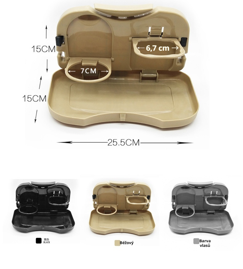 Skládací design držáku na nápoje v autě