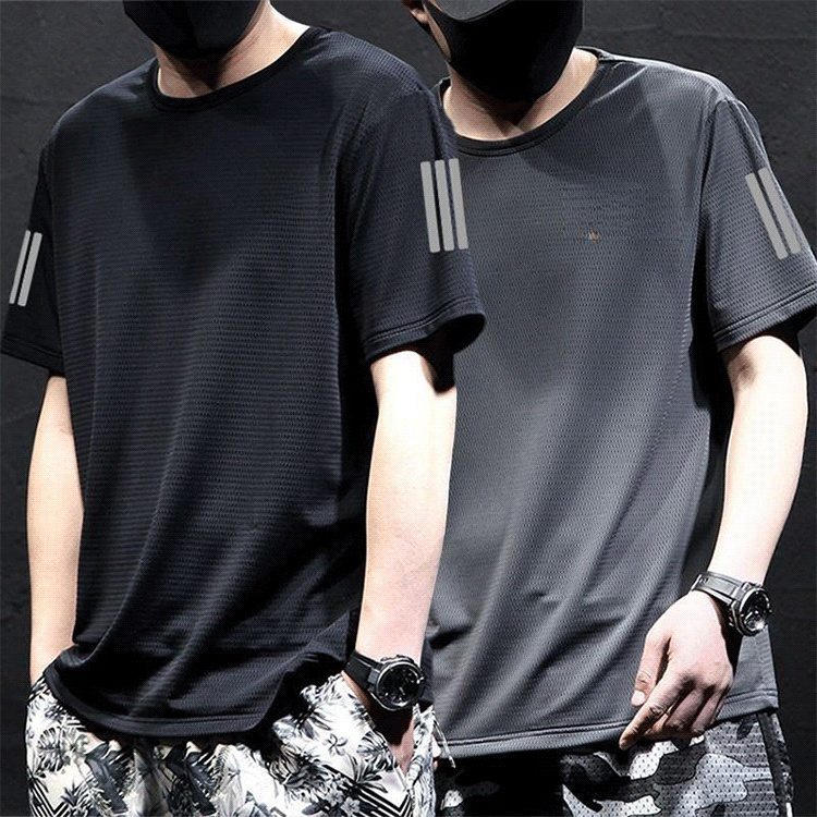 아이스 실크 루즈핏 남성 운동 티셔츠