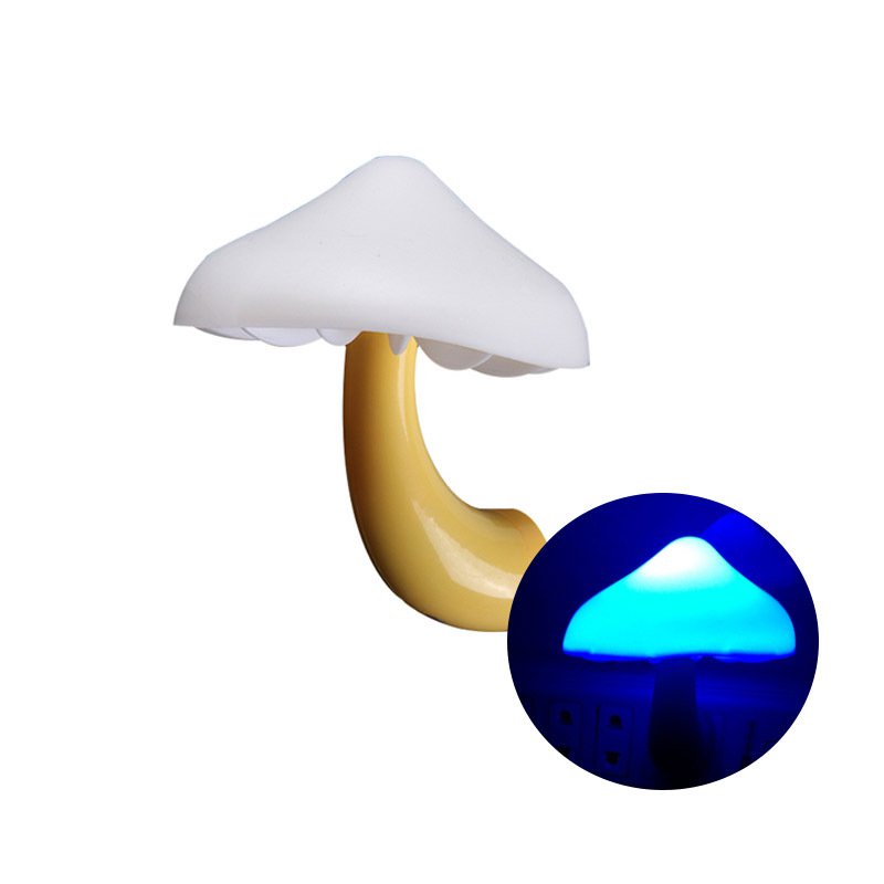 LED Night Lights Mushroom Shape Automatic Sensor Toilet Bedroom Decor Wall Lamps Light-control Senso