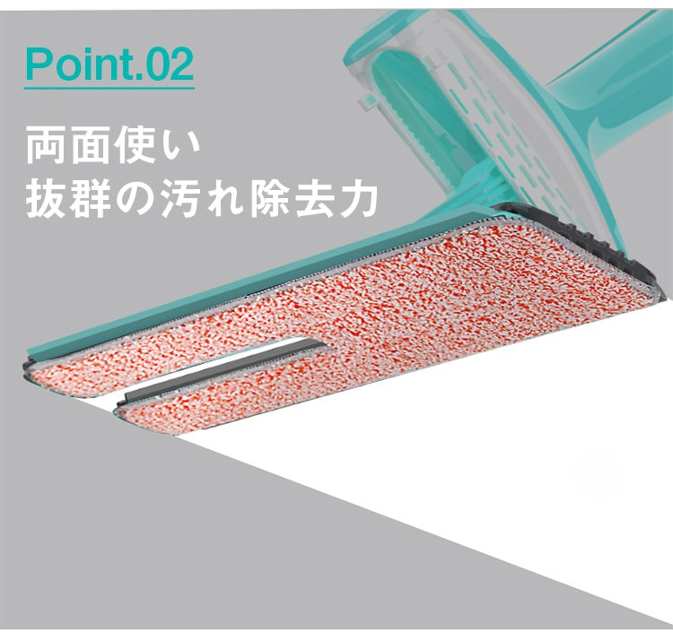 フラットモップ 期間限定2点目から2000円 モップ絞り器付き 乾湿両用可 バケツ要らず 手洗い不要　モップ絞り器付き 自立タイプ