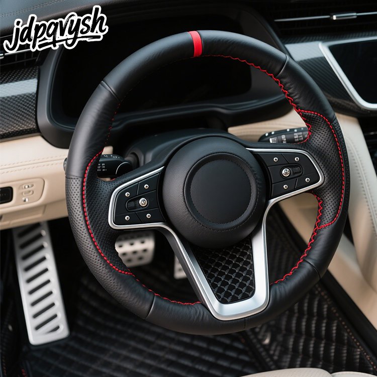 本革製の薄型ハンドルカバーです