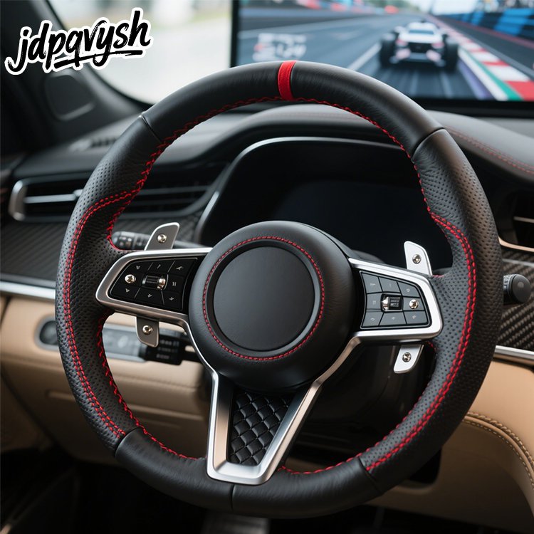 本革製の薄型ハンドルカバーです