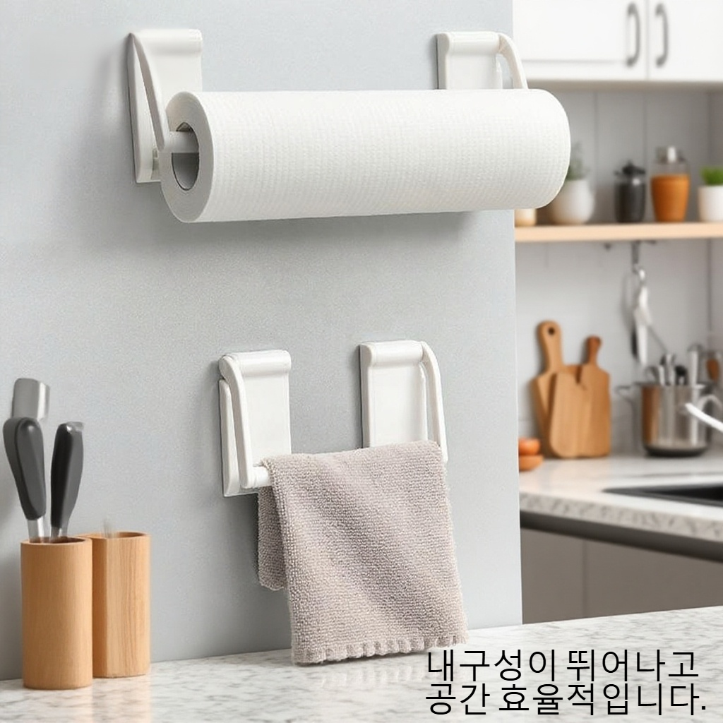 가정용 자기 흡입식 두루마리 종이 랩수납대