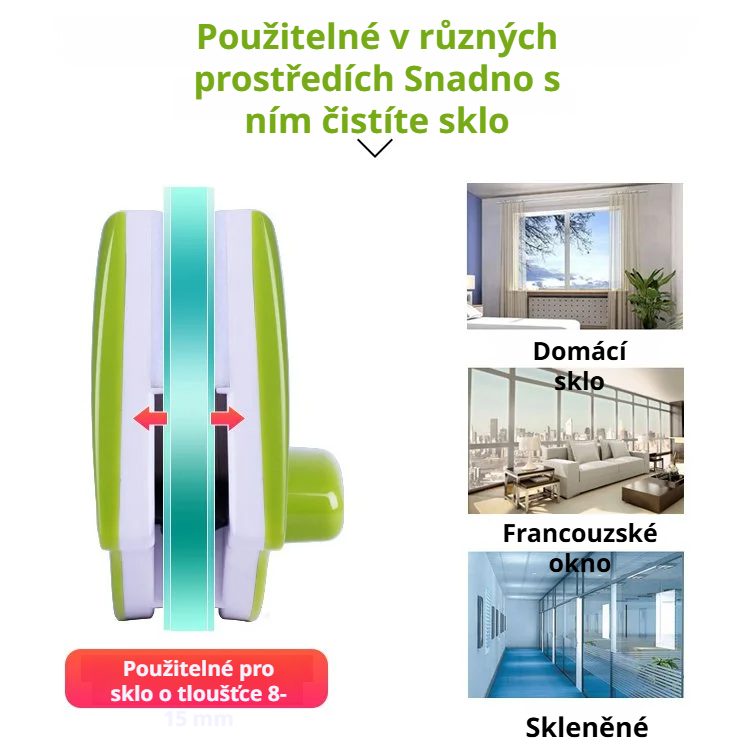 Magnetický čistič oken vhodný pro domácnosti