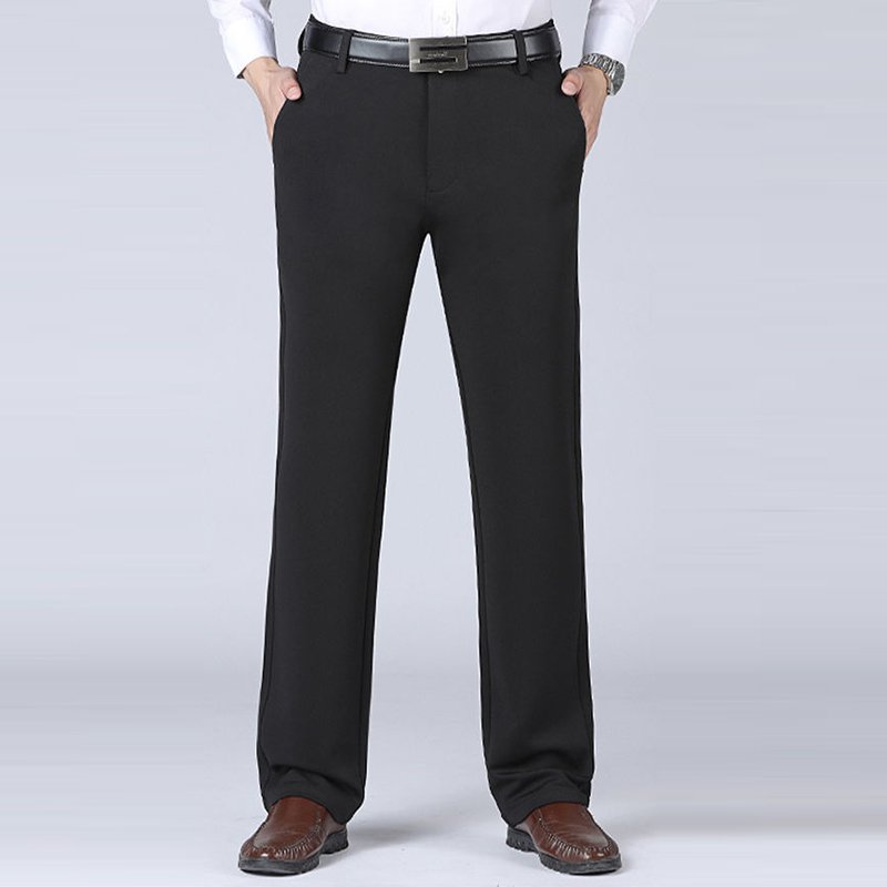 بنطال رسمي من حرير صناعي مقاوم للتجعد للرجال