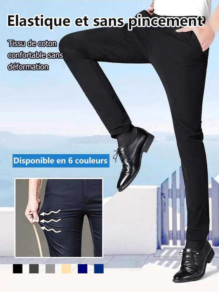 Pantalon de costume en soie glacée pour hommes