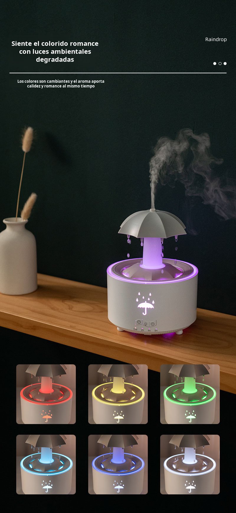 Control remoto incluido con el difusor de aromaterapia