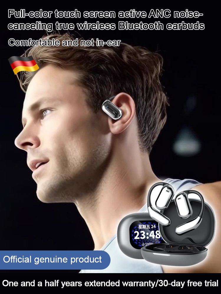 Full-color touch smart screen over-ear Bluetooth headphones