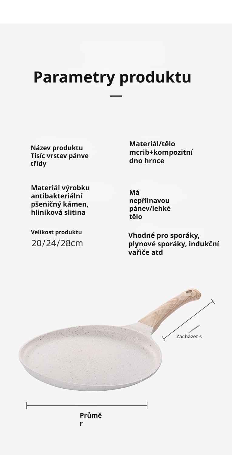 Palačinka s více vrstvami na speciální pánvi